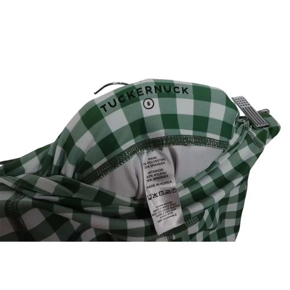 New Tuckernuck Women's Green Gingham Biker Shorts Size S Activewear 1868-22 - Picture 7 of 7